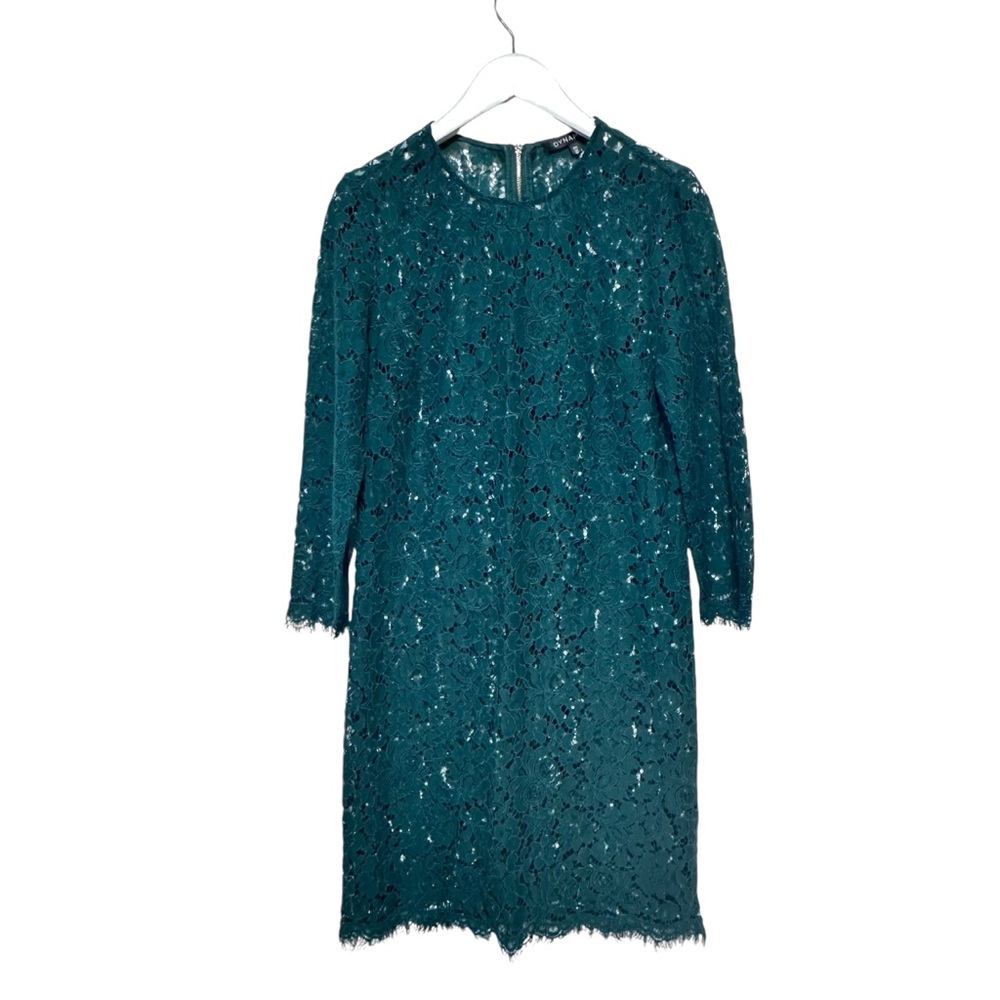 NWOT Dynamite Women’s Teal Green Lace Unlined 3/4 Sleeves Dress Size Small